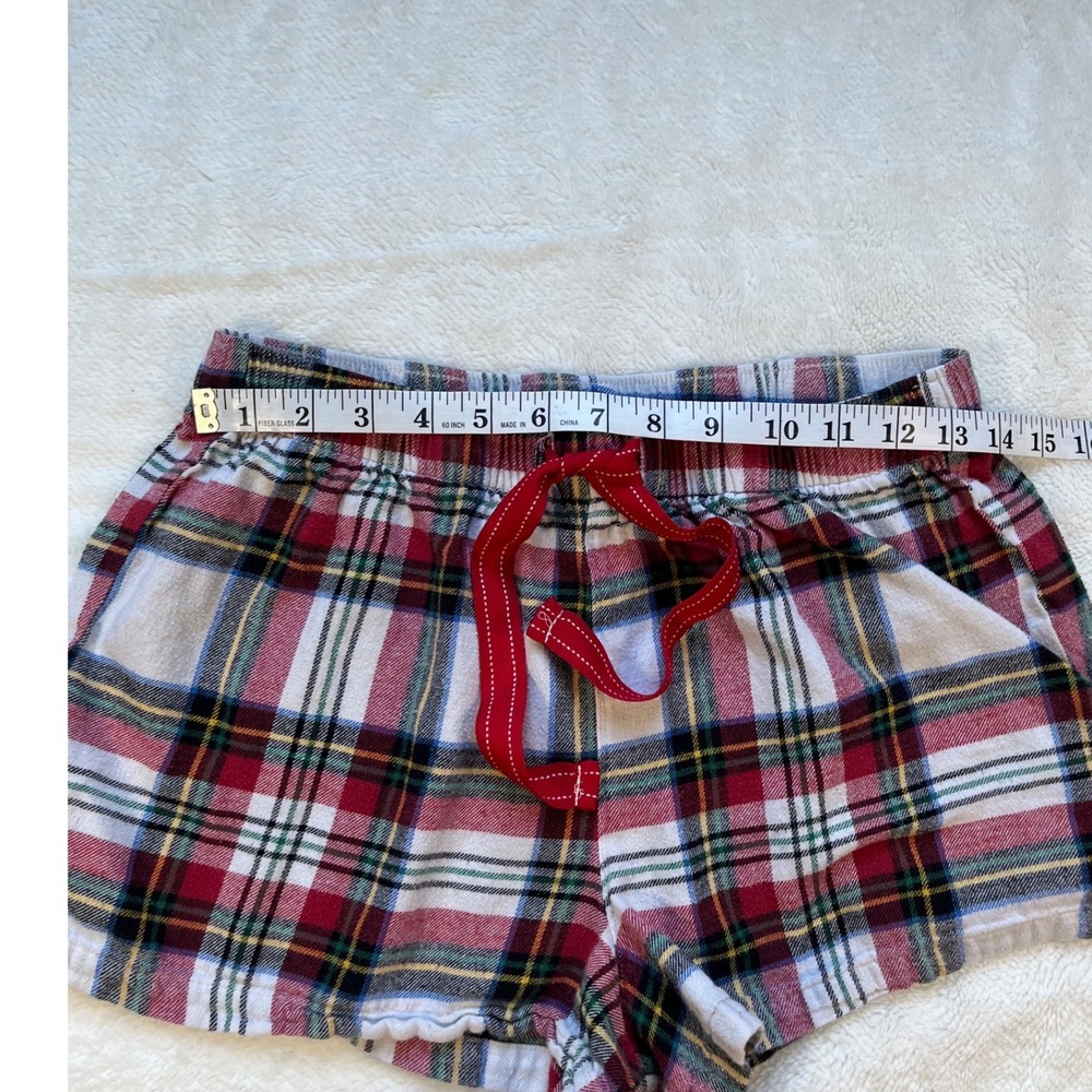 Old Navy Pajama Shorts Women Red Plaid Flannel Cotton Elastic Waist- Small - Picture 2 of 6